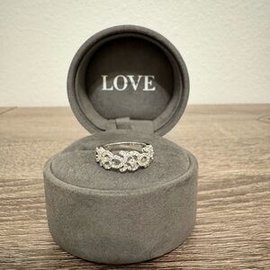 Vera Wang LOVE Collection – 14K White Gold Diamond & Blue Sapphire